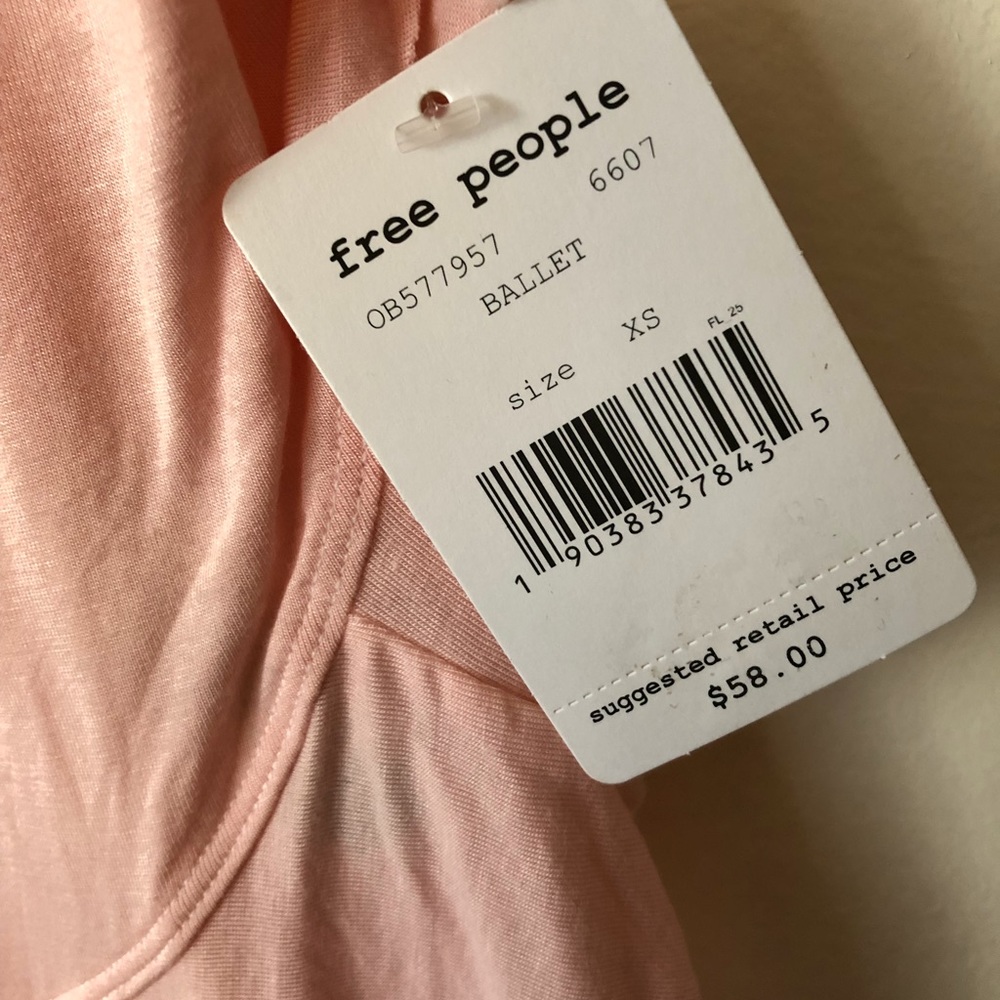 Free People Pink Ruffle Bottom Top - Picture 3 of 3